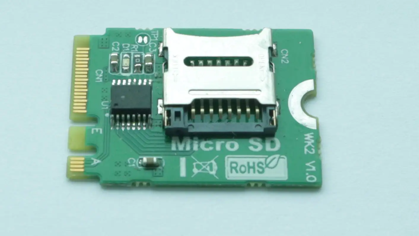 M.2 NGFF key A.E To micro sd sdhc sdxc TF card Reardr T-Flash Card M2     Dimensions:   M.2 NGFF key A.E (2230) 22mm x 30mm   FE