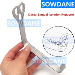 Retractor Dental de aislamiento Lingual, mordaza bucal de acero inoxidable, 1 unidad