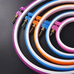 Plastic Handy Stitch Machine Embroidery Hoop Ring Bamboo Frame Embroidery Hoop Round Needlecraft Sewing Tools Random Color