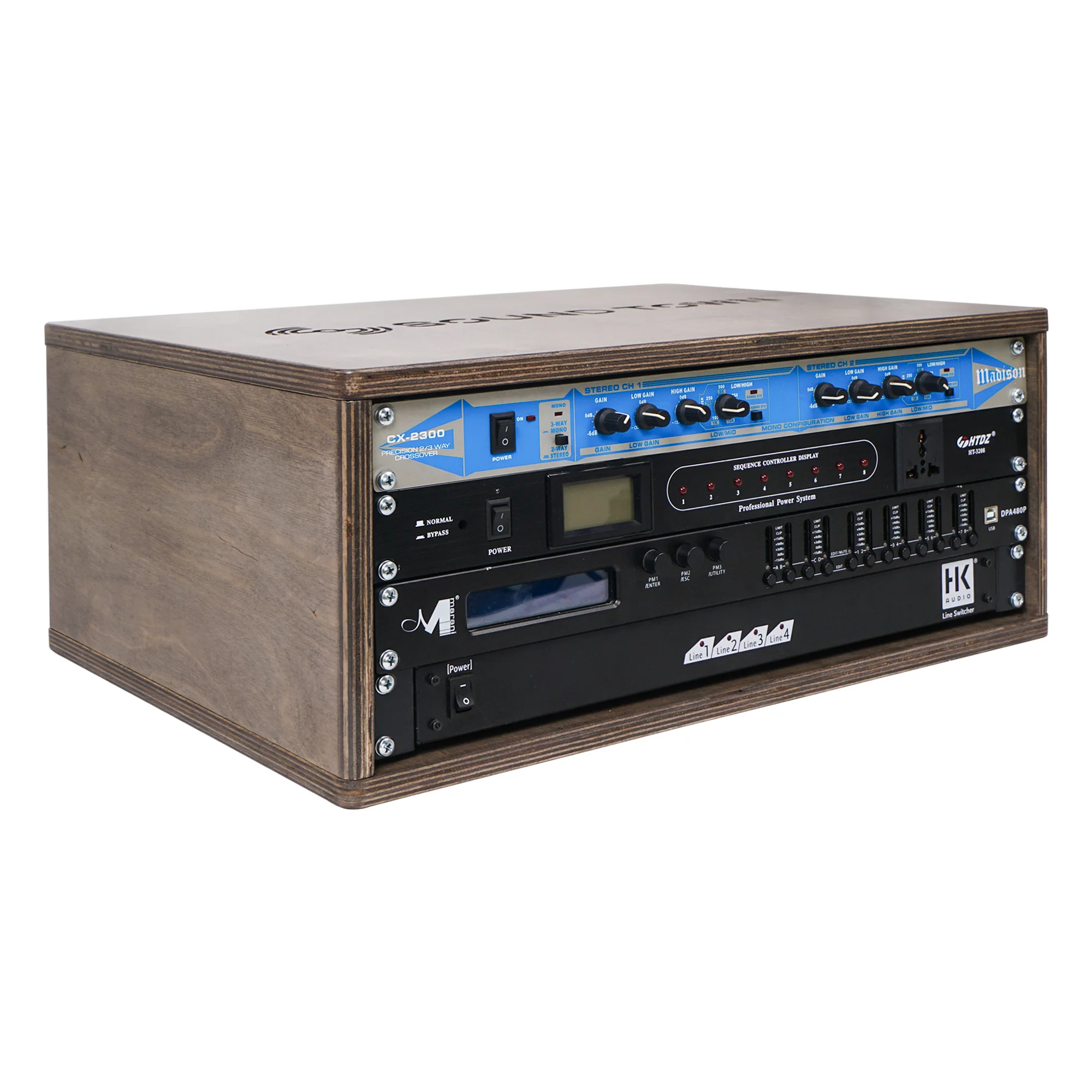 

Sound Town 4U Studio Rack with Birch Plywood, for Recording Room, PA/DJ Pro Audio, Home Audio, Weathered Gray (SDRK-4B)