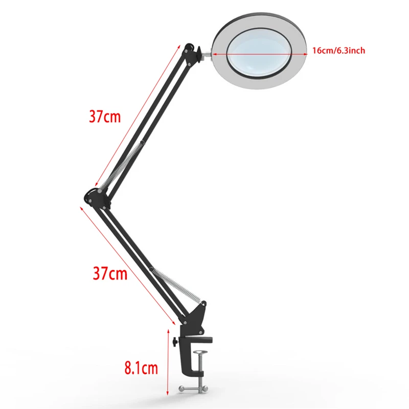 Table Lamp with Magnifying Work 5xlens Glass Light Flexo LED Nail Lighting USB Desk Lamps for Manicure Study Lights