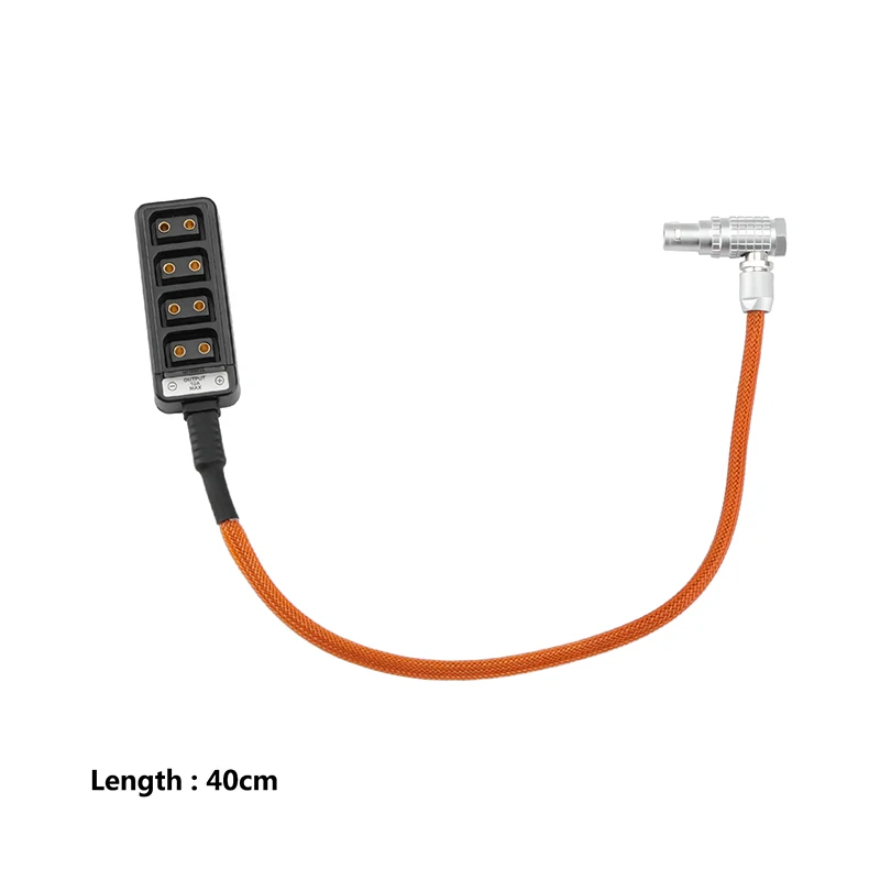 Camvate arri alexa mini câmera ext 7 pinos para d-tap 4 portas caixa de adaptador de divisor de energia com cabo trançado cor laranja (40cm)