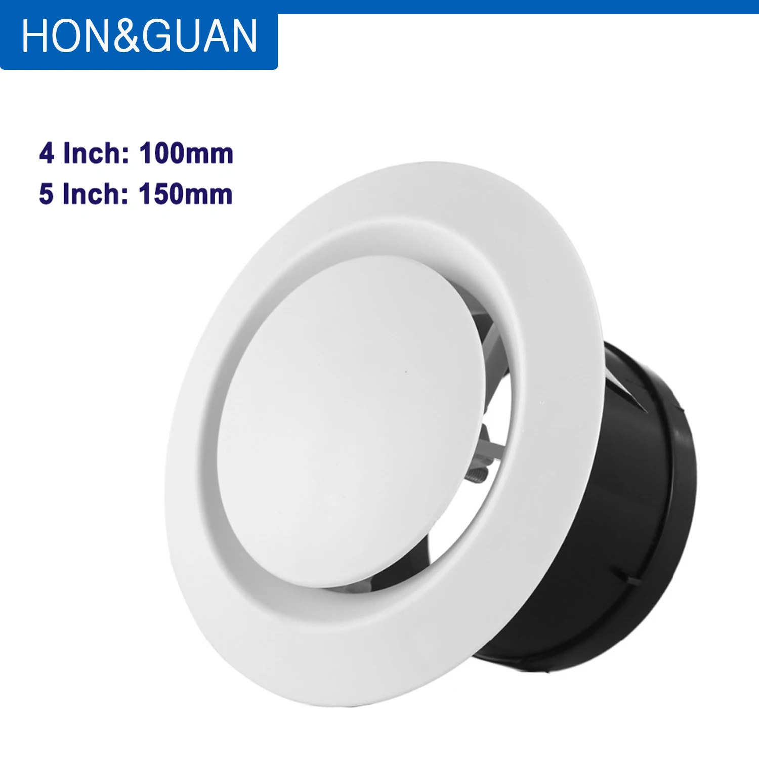 4\'\'6\'\' ABS Adjustable Air Vent Round Soffit Exhaust Outlet for Window Ceiling Ventilation for Home Kitchen Bathroom Household