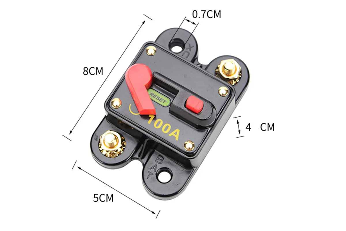 50A 60A  80A  100A  150A  200A  250A 300A Car Audio Resettable Circuit Breaker Fuse Auto Automatic Switch Amplifier Fuse Holder