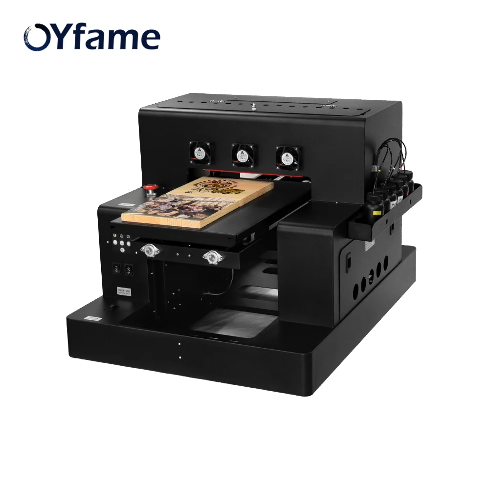 OYfame Automatic A3 UV Flatbed Printer A3 uv printer led rotary uv Printer for Phone case bottle metal acrylic glass a3uv print