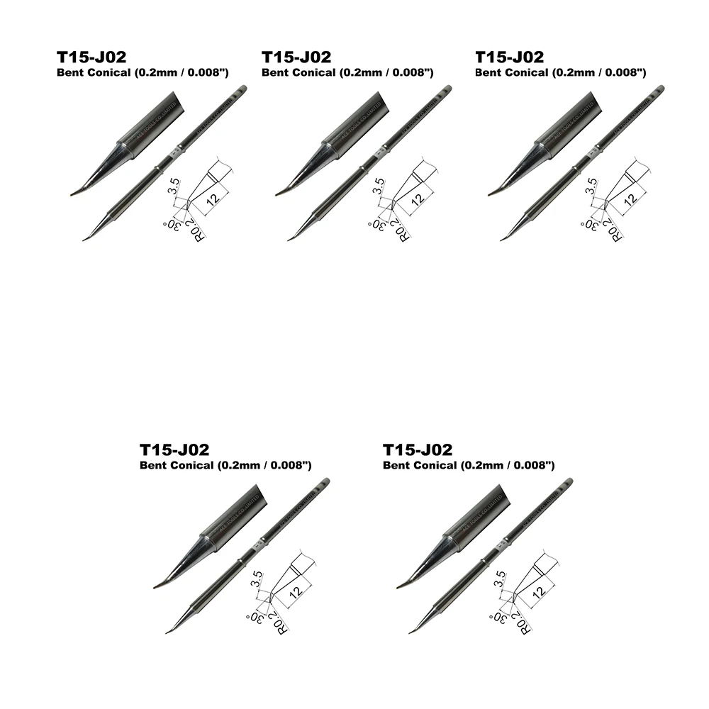 Imagem -03 - Substituição de Solda Dicas para Hakko Fm203 Fm-204 Fm-206 Fx-951 Fx-950 Fx-952 Fx-9501 Fm-2028 Fm-2027 Fm-2023 Pcs T15-j02