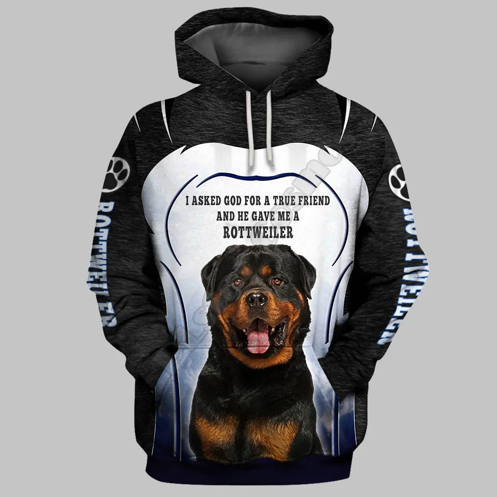 Rottweiler 3D Hoodies Printed Pullover Men For Women Funny Sweatshirts Fashion Animal Sweater Drop Shipping