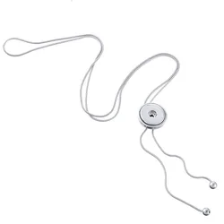 Metal Adjustable Necklace 70CM Charm Beauty Round Button Fit DIY 18MM Snap Buttons Jewlery Wholesale Women ZG027