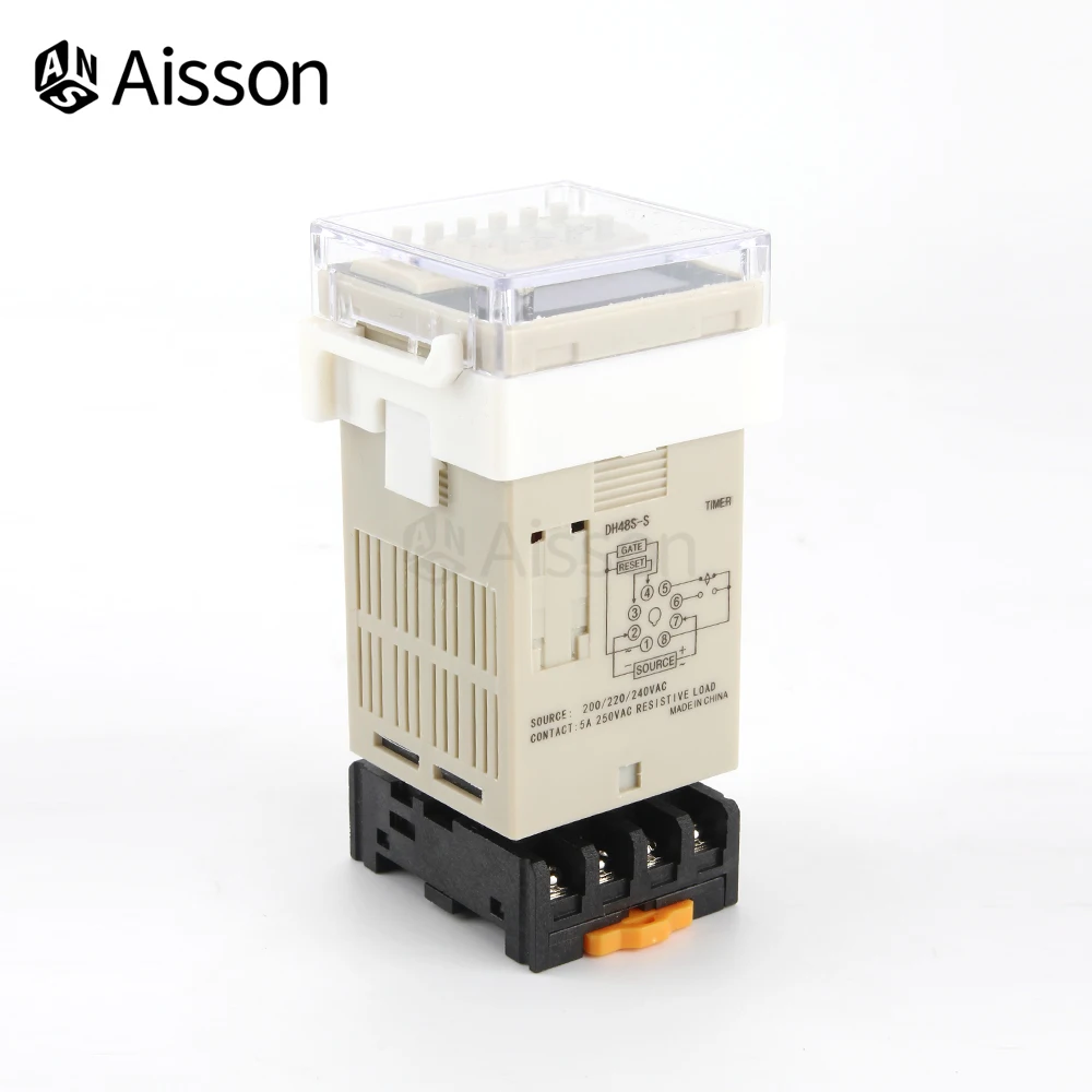 DH48S-S Time Switch Relay Digital Programmable 0.1S-99H With Socket Base AC/DC 12V 24V 36V 110V 220V 380V Repeat Cycle Timer