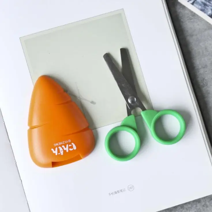 Sharkbang Kawaii Carrot Handmade Scissors Students DIY Card Photo Pattern Cutting Scissors School Children Stationery