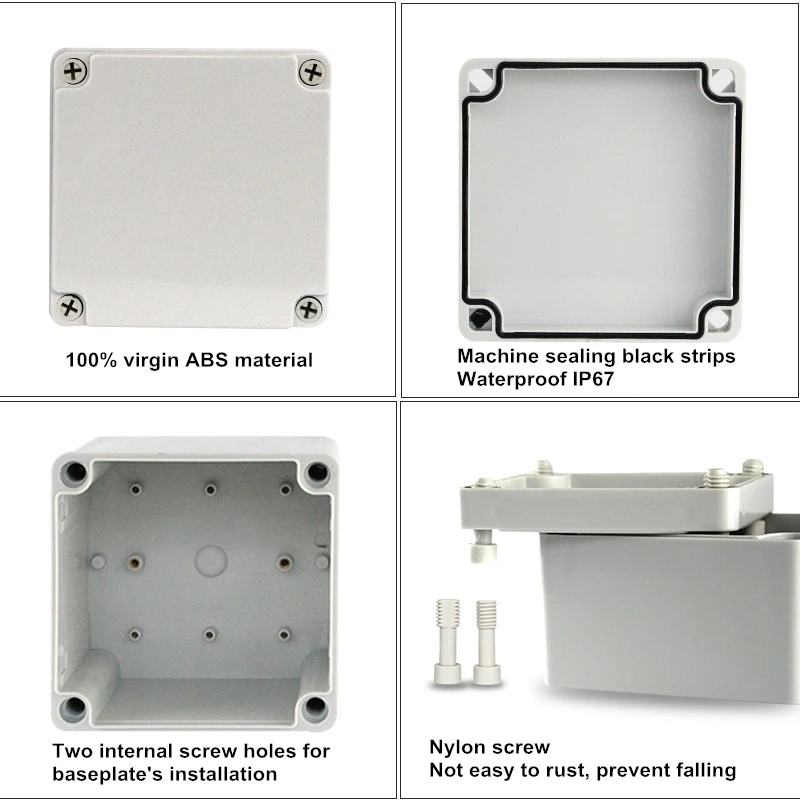 Waterproof  Junction Box ABS Electronic Project Instrument Case Electrical Outdoor IP67 Project Box Plastic Enclosures Housing