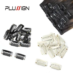 Plussign 20Pcs 32Mm Hair Extension Clips Snao Comb Clips For Clip In Hair Extensions Wig Accessories Clips With Rubber Back