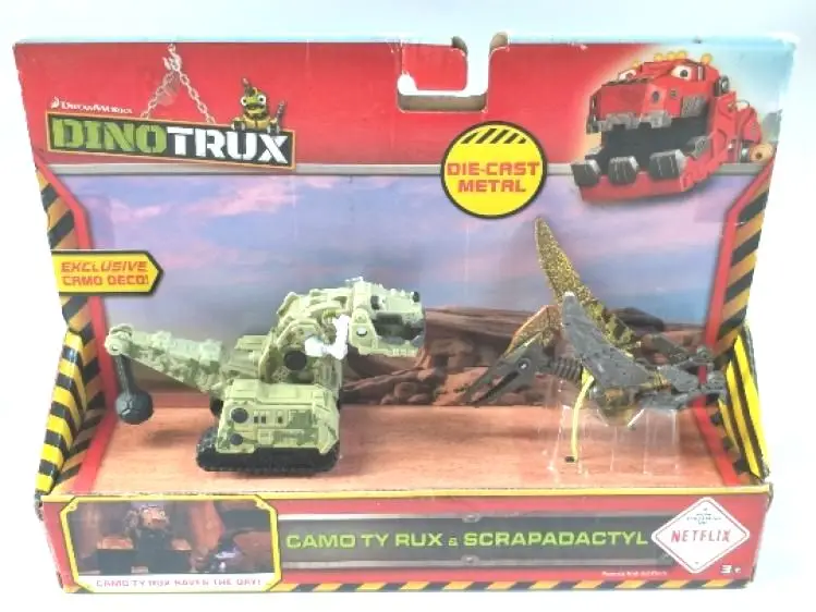 Dinotrux Dinosaur Truck com caixa original, carro de brinquedo removível, Mini modelo, presentes das crianças