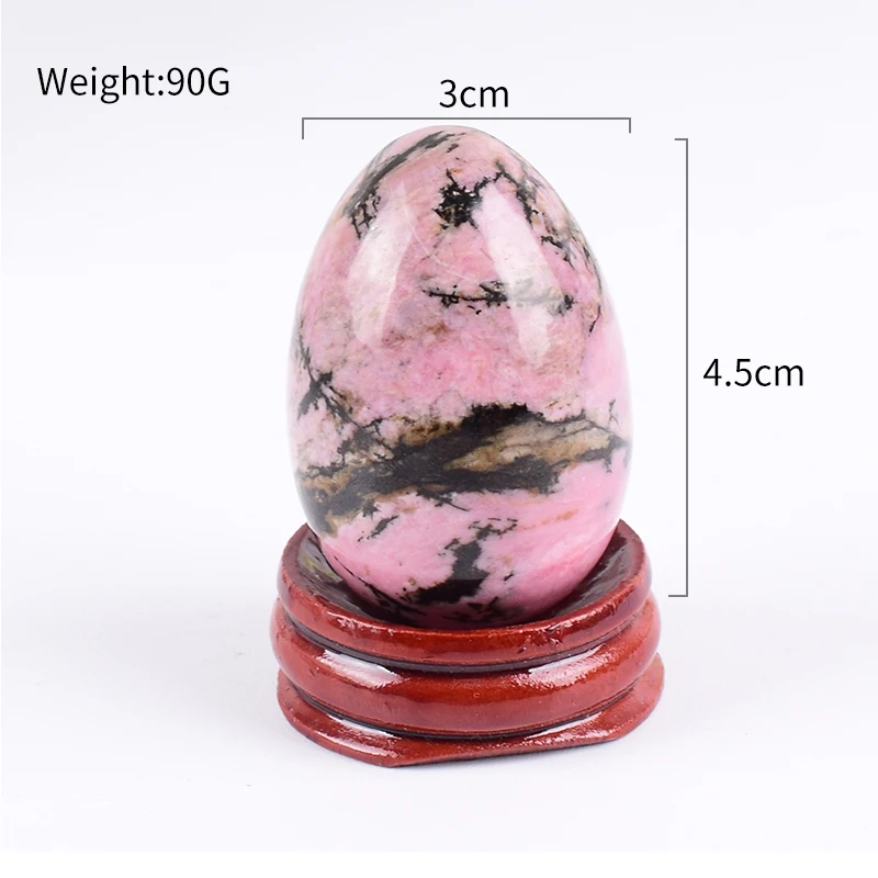 

Natural Pink Rhodonite Yoni Egg 45*30 MM Undrilled Mineral Stone Ball Kegel Exercise Tool Pelvic Floor Muscle Vagina Health Care