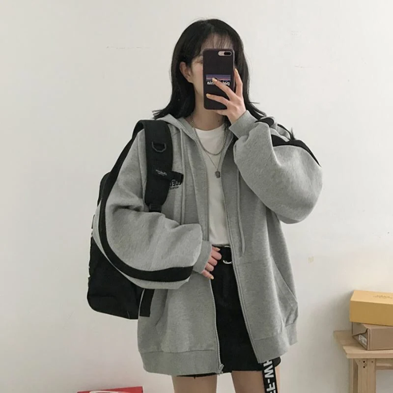 Oversized Hoodies Women Casual Long Sleeve Loose Sweatshirts Female Harajuku Street Boyfriend Style Sweatshirt Fleece Clothes