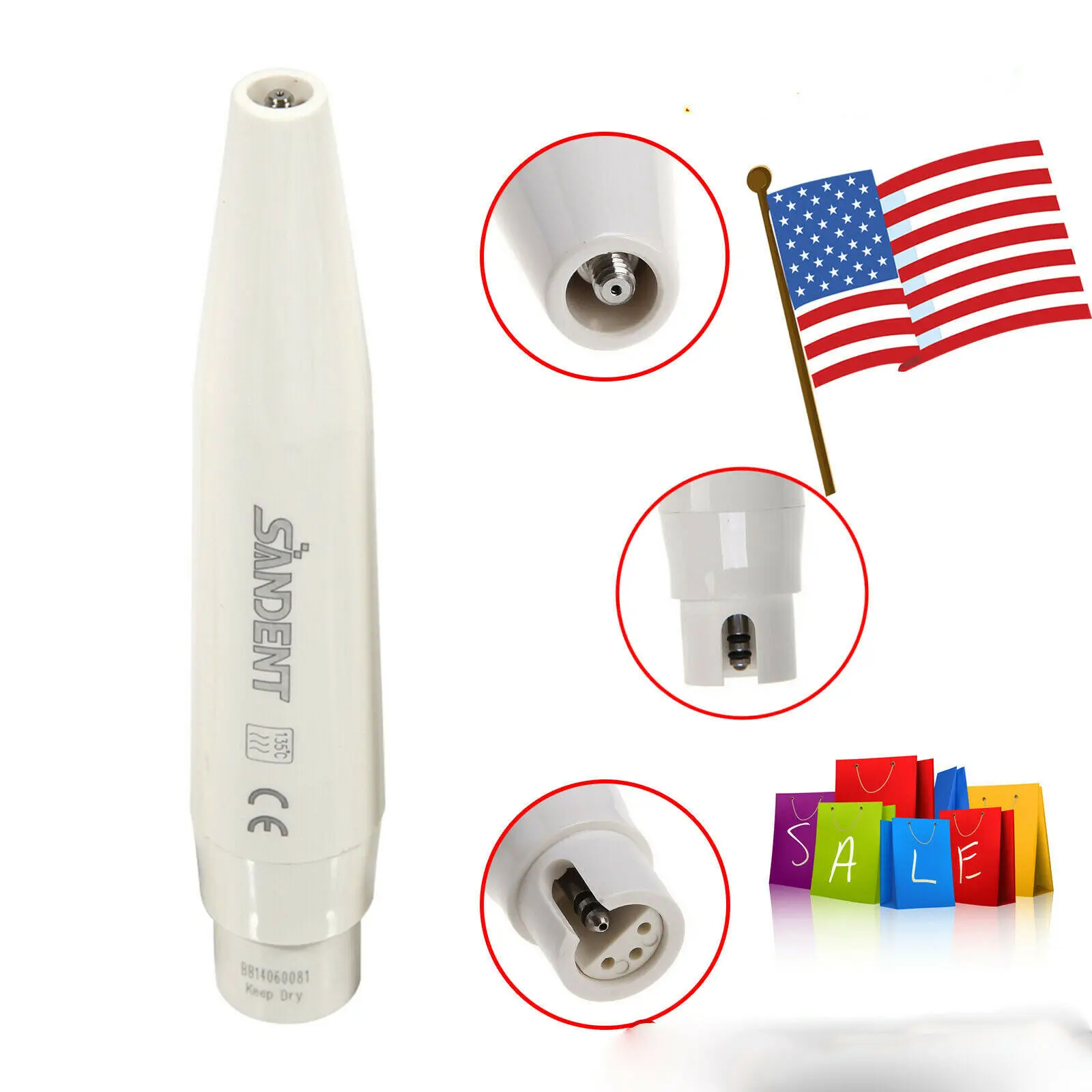 USA Dental Ultrasonic Piezo Scaler Handpiece 5*Scaling Tips fit DTE Satelec PD