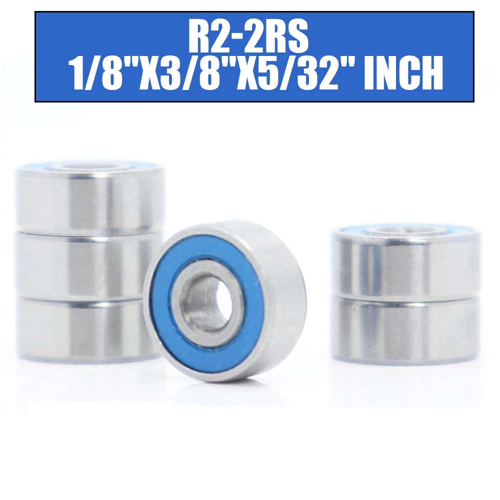 

FUSHI R2-2RS Bearings Blue Sealed 1/8"x3/8"x5/32" Inch 6Pcs ABEC-3 R2RS Shaft Ball Bearing R2 Parts For Hobby RC Car Truck