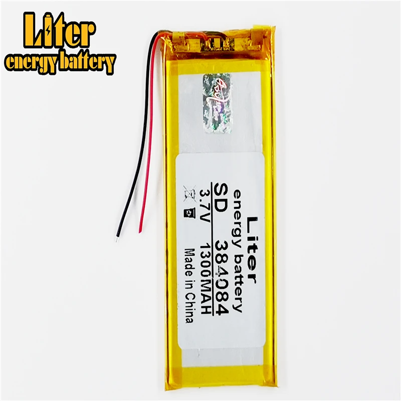 3.7V 1300mAh lithium Tablet polymer battery 384084PL navigator MP3 GPS universal rechargeable battery