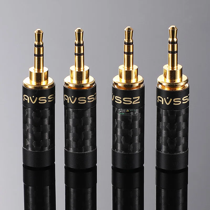 Avssz jack 3.5mm/2.5mm/4.4mm estéreo trrs fibra de carbono fone de ouvido plugue de soldagem em linha reta/ângulo 3 4 5 pólos diy reparação