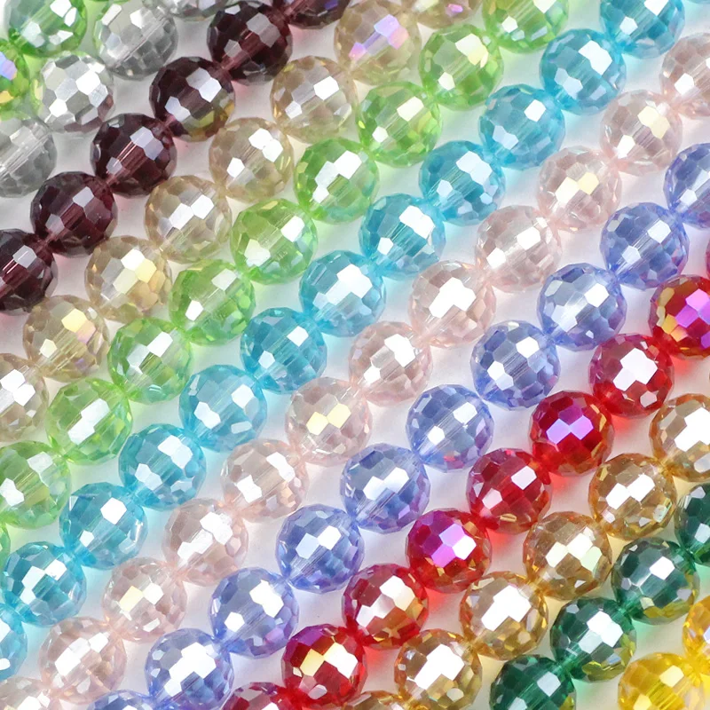 YHBZRET 10mm 96 Faceted ball Austrian crystal beads 30pcs AB color Round Loose bead for Jewelry making bracelet DIY accessories