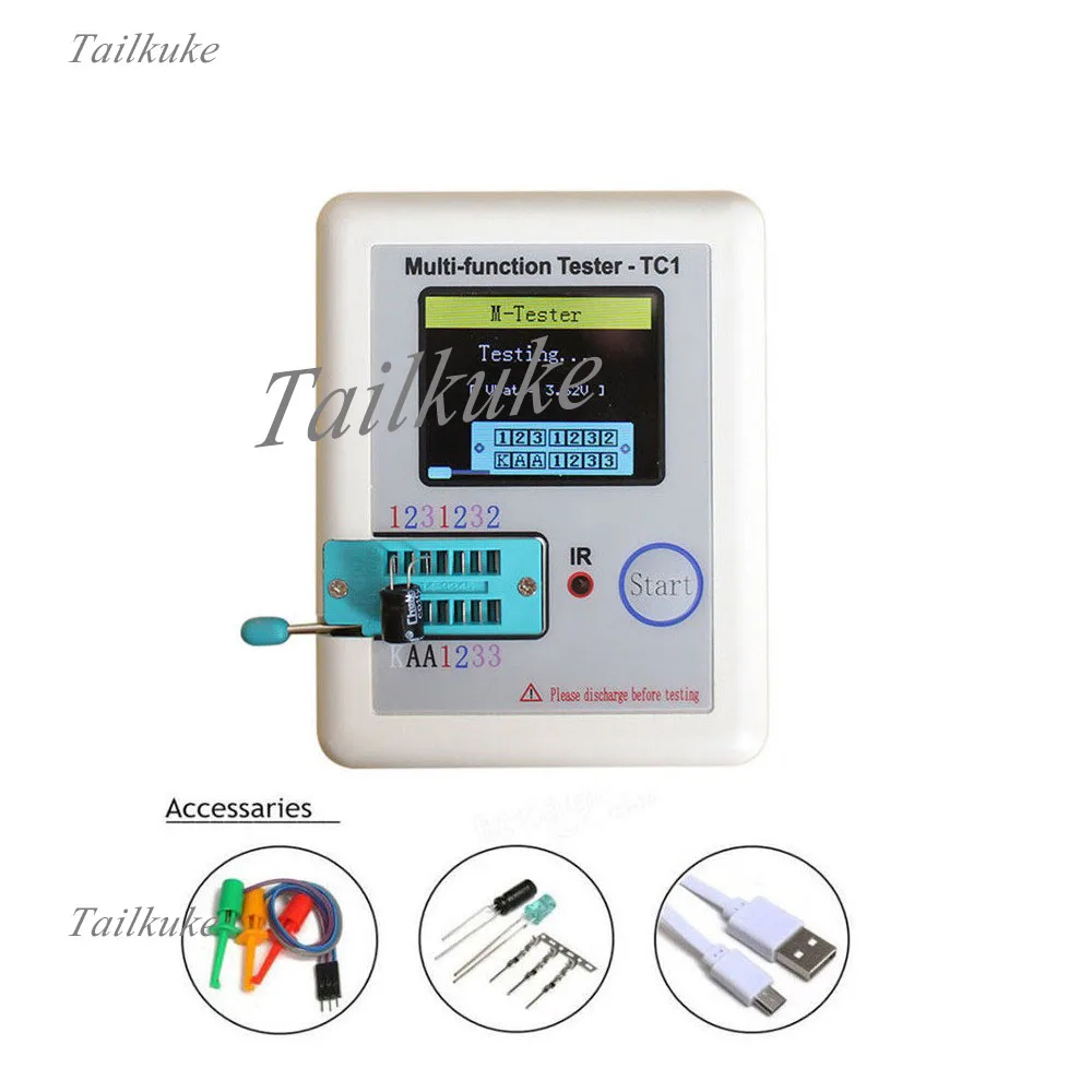 Тестер транзисторов LCR-TC полноцветный экран Графический дисплей готовая продукция LCR-TC1