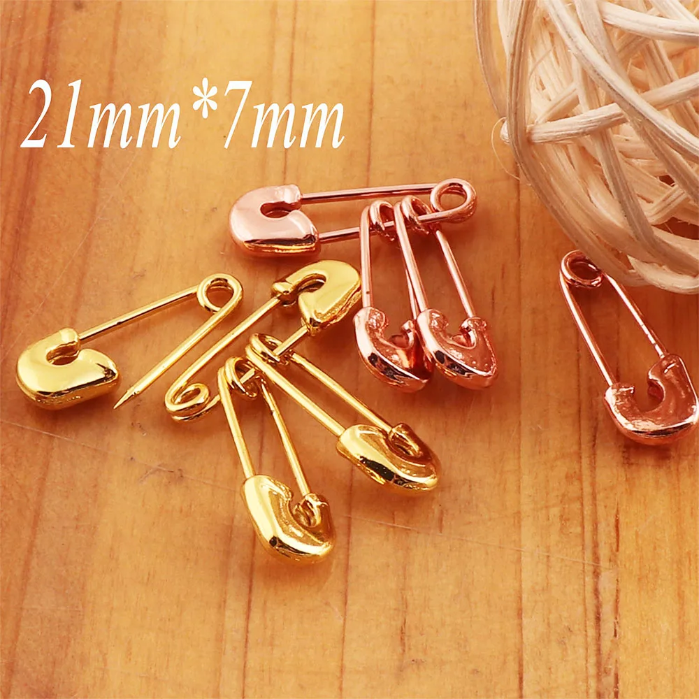 40 Pcs Rose Gold Safety Pins Craft Brooch Stitch Markers Loops Charms Jewelry Tag Fasteners DIY Sewing Tools Accessory Copper