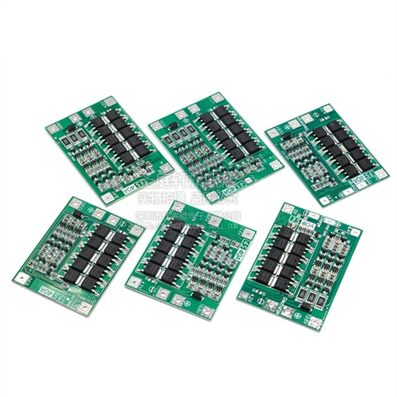 A placa de proteção do carregador de bateria do lítio do Li-íon, 18650 BMS para o motor de broca, aumenta o equilíbrio, 3S, 4S, 40A, 60A, 11.1V,