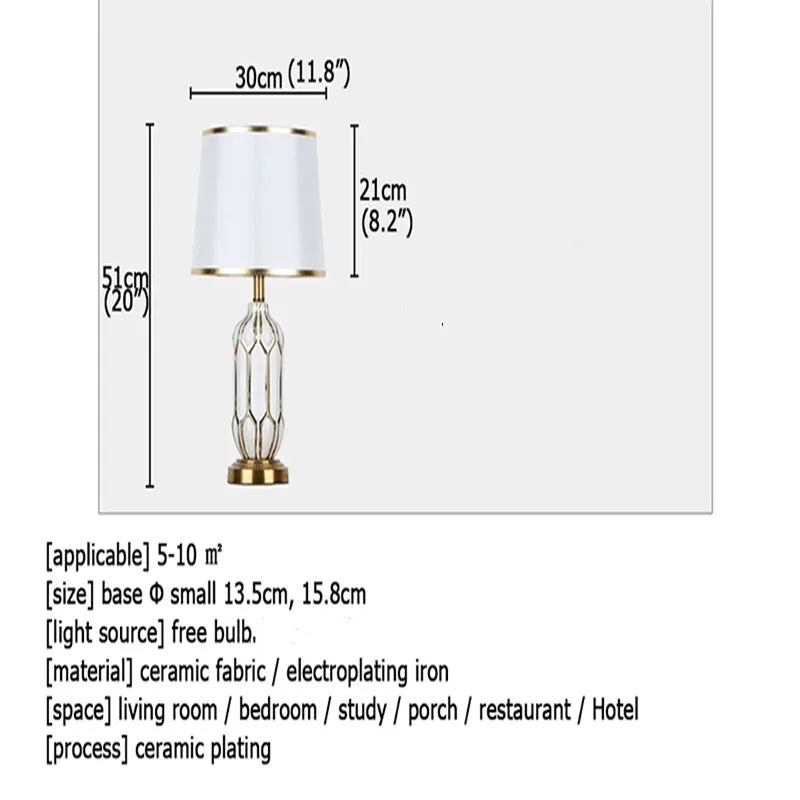 OURFENG Modern LED Bedside Table Lamp Ceramic Desk Light Home Decorative For Home Living Room Office Bed Room