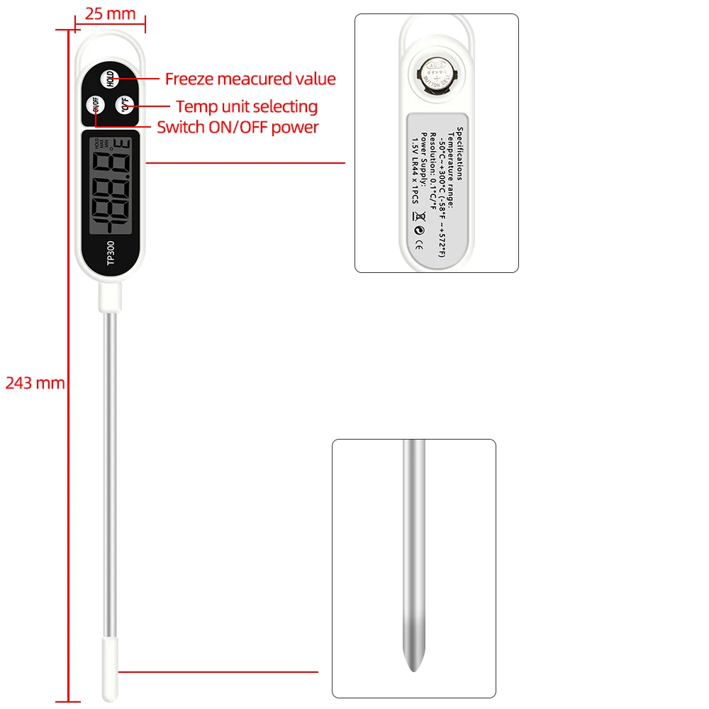 Digital BBQ Food Thermometer Kitchen Meat Thermometer For Meat  Cooking Food Probe Electronic Oven Kitchen Tools 40% off