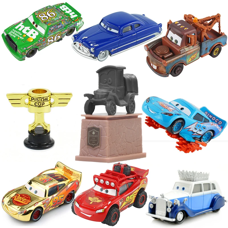 Disney Pixar Cars 2 3 Lightning McQueen Mater Jackson Storm Ramirez Toy Car 1:55 Diecast Vehicle Metal Alloy Gift for Kids