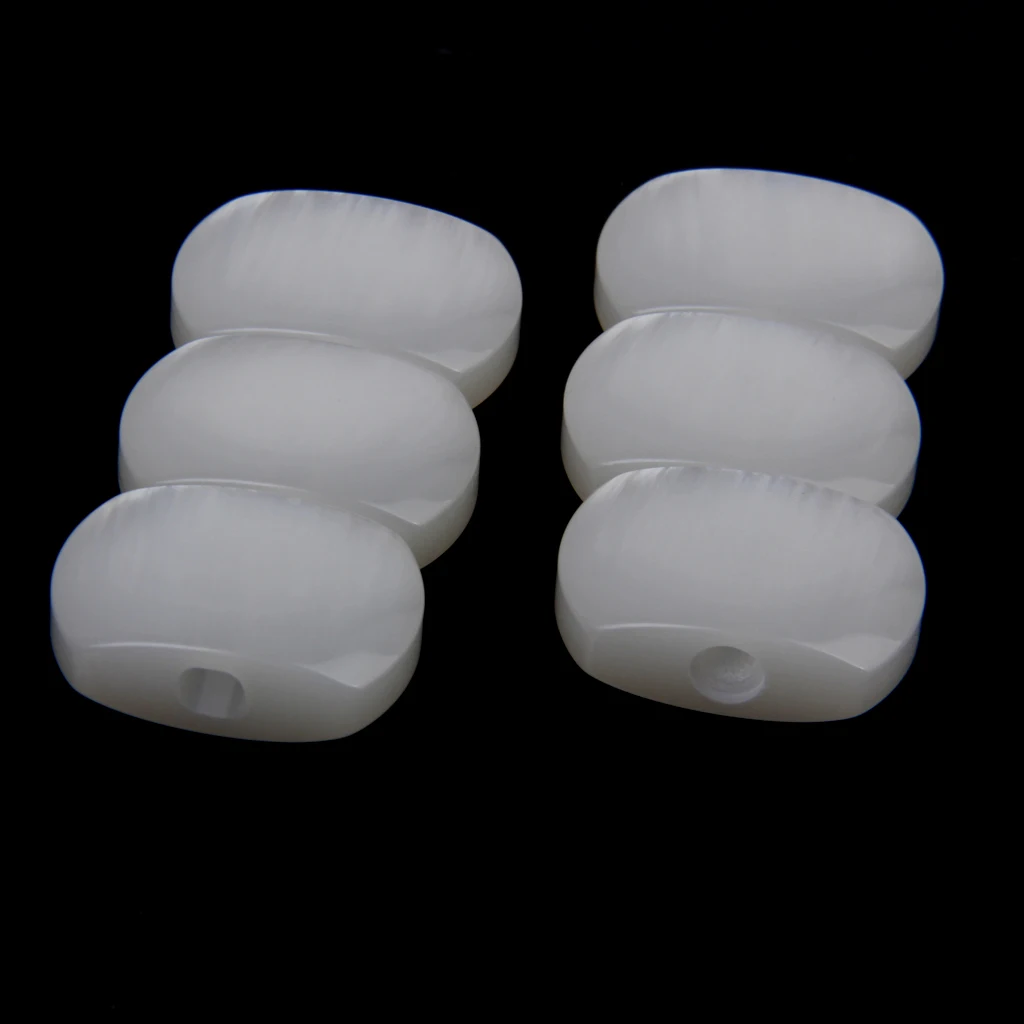 6 White Pearloid Acrylic Buttons Machine Head button For Guitar Tuner Machine Heads Tuning Keys