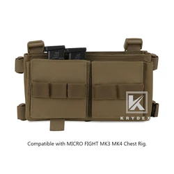 KRYDEX 스피리투스 스타일 권총 더블 매거진 삽입 파우치, 마이크로 파이트 MK3 MK4 가슴 리그 탄성 내장 매거진 홀더