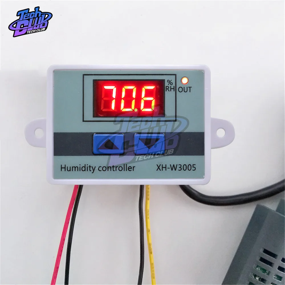 0~99%RH XH-W3005 Digital Humidity Controller 220V 12V 24V Hygrometer Humidity Control Switch Hygrostat with NTC Humidity Sensor