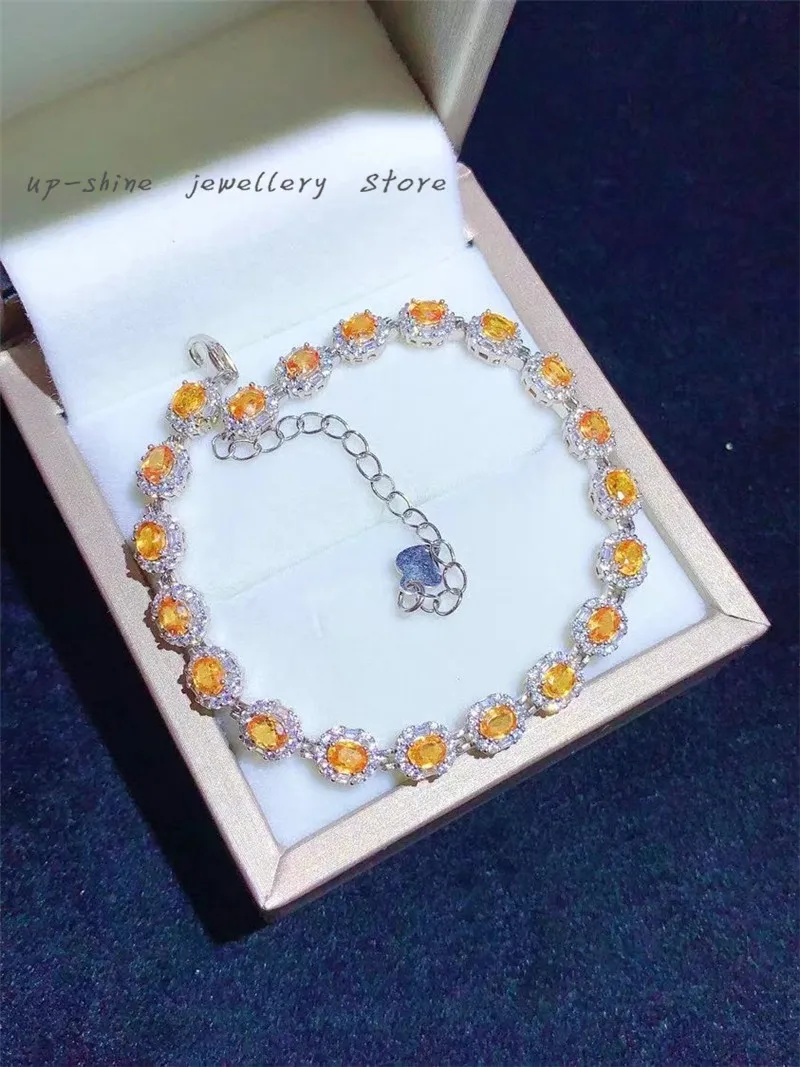 

New style 925 silver inlaid natural citrine bracelet, women's bracelet, meaning fortune and fortune