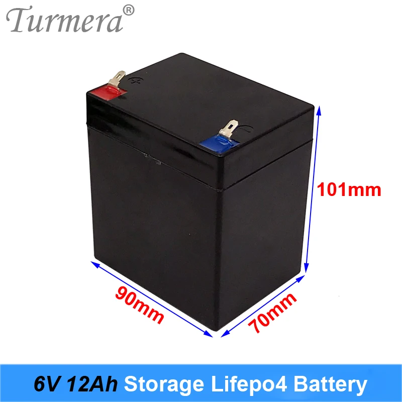 Lifepo4 Battery 6V 6AH Replace Storage Batteries for Children Electric Car and Motorcycle Electronic Emergency Light Use Turmera