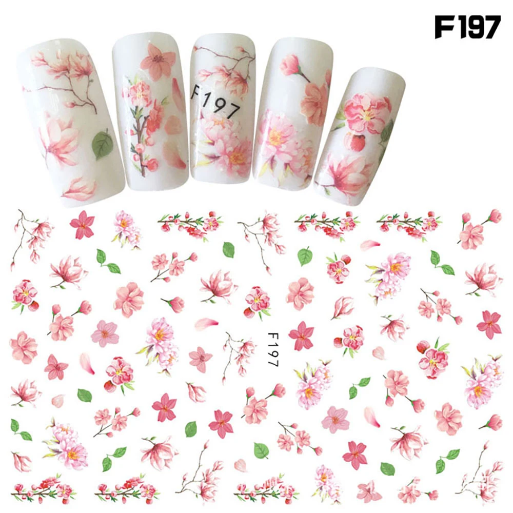 

Lines Alphabet Nail Stickers Transfer Nail Sticker DIY Accessori Decals 3d Peach Flower Nails Flowers For Manicure Nail Sticker