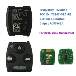 CN 003114   Oryginalny 3-przyciskowy chip klucza do pilota Honda Pilot 2009-2016 z chipem 433Mhz PCF7941A FCCID 72147-SZA-R2