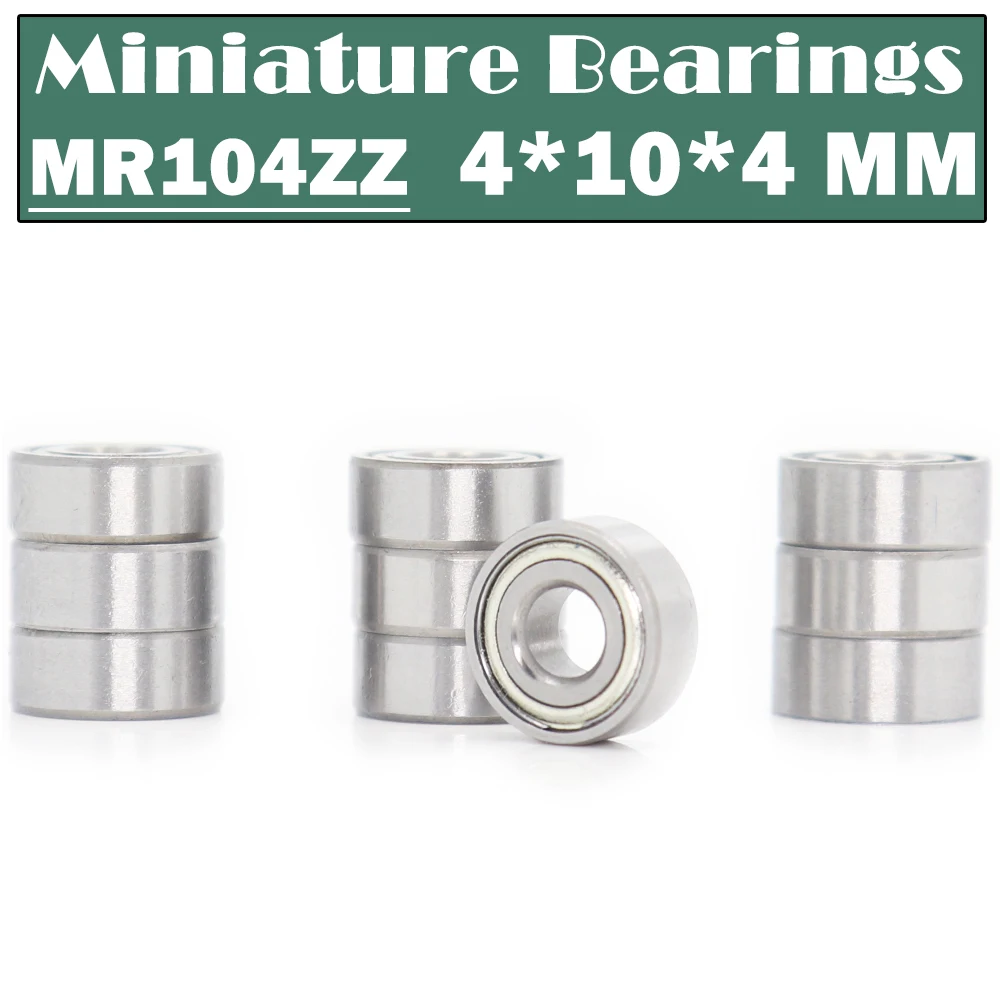 MR104ZZ Bearing ( 10 PCS ) 4*10*4 mm Miniature MR104 ZZ Ball Bearings L-1040 X2ZZ MR104Z