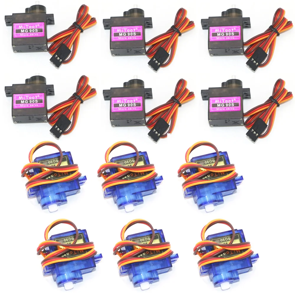 5 / 10 / 20pcs MG90S Metal Gear Digital 9g Servo SG90 For Rc Helicopter Plane Boat Car MG90 9G Trex 450 RC Robot Helicopter