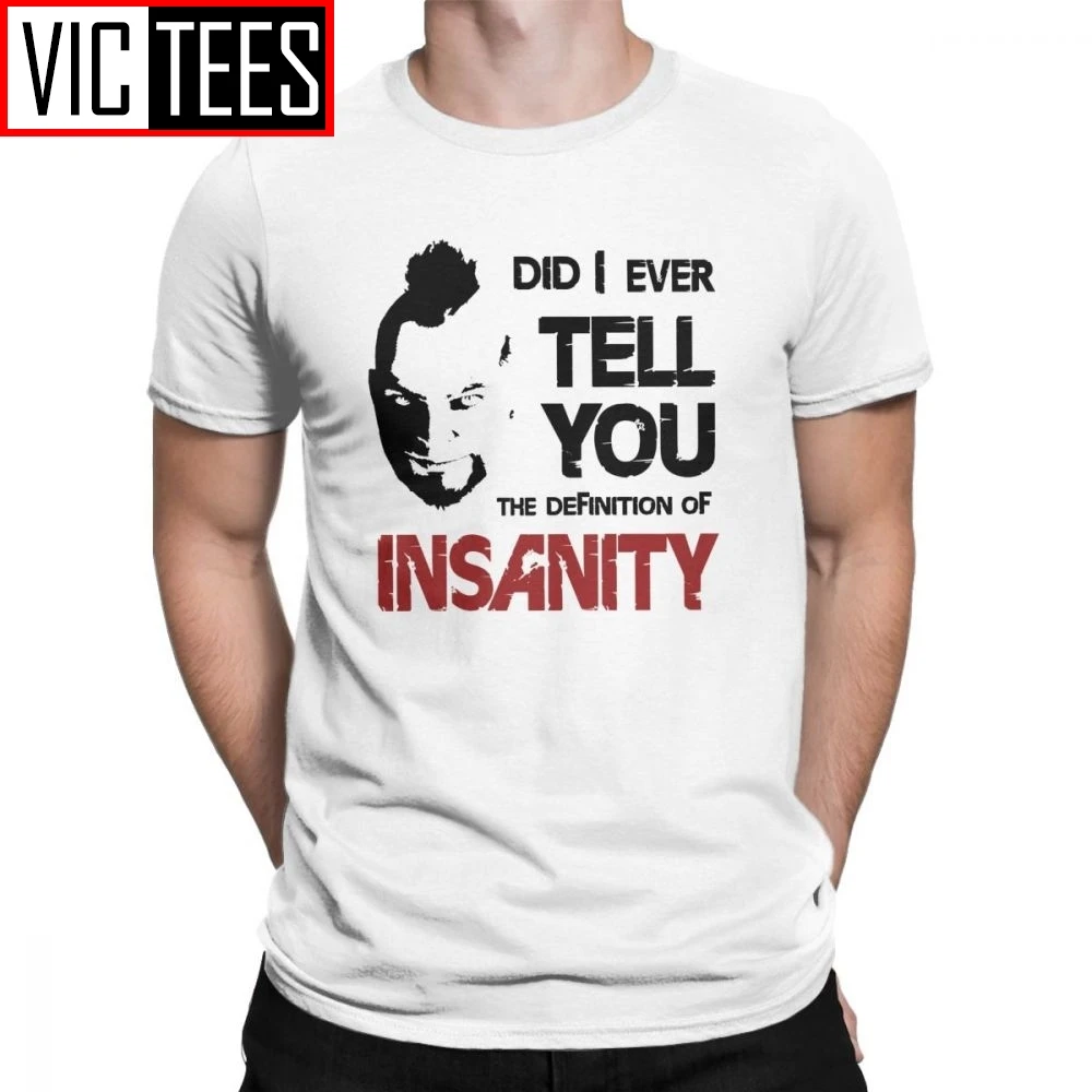 Insanity Vaas Montenegro Far Cry T-Shirts Game John Seed Hope County Cross Crazy Men T Shirts Man Short Sleeves Clothes