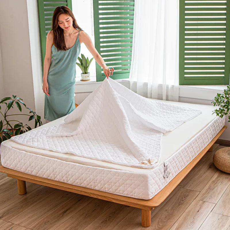 High Quality Zipper Quilted Mattress Cover King Queen Twin Size Removable Six-sides All-inclusive Anti-mite Bed Protector Cover