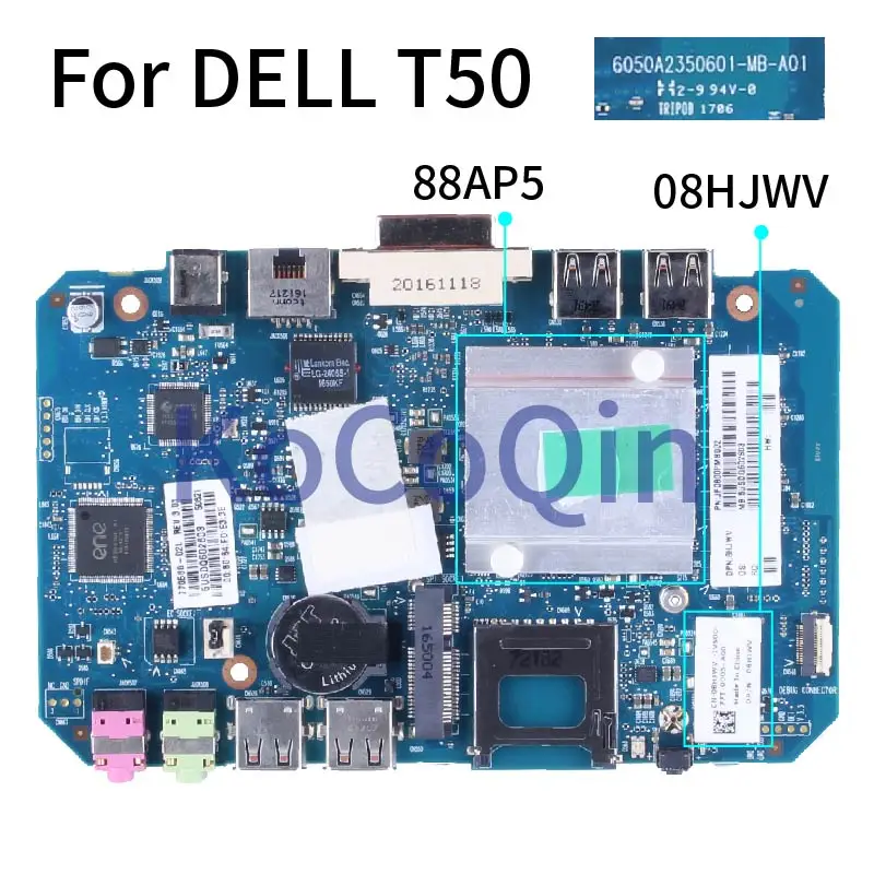 

For DELL T50 88AP5 Notebook Mainboard 6050A2350601 08HJWV DDR3 1GB RAM Laptop Motherboard