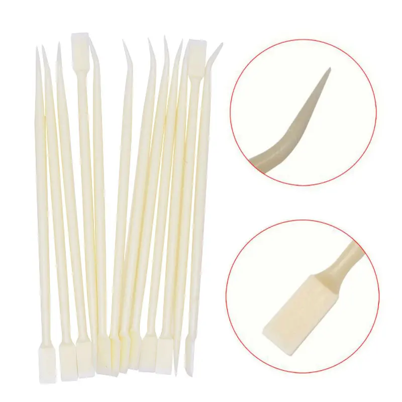 20Pcs 2 Way Plastic False Eyelash Perming Stick Tool Eyelash Tweezers with Hot Glue Spoon Fake Eye Lash Curler Applicator