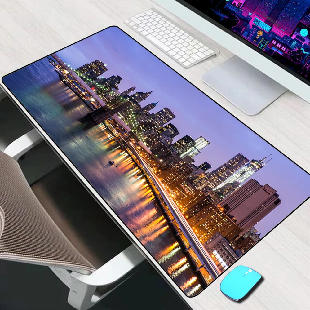 

New York City Mouse Pad Large Gaming Accessories Mouse Mat Keyboard Mat Desk Pad XXL Computer Mousepad PC Gamer Laptop Mausepad