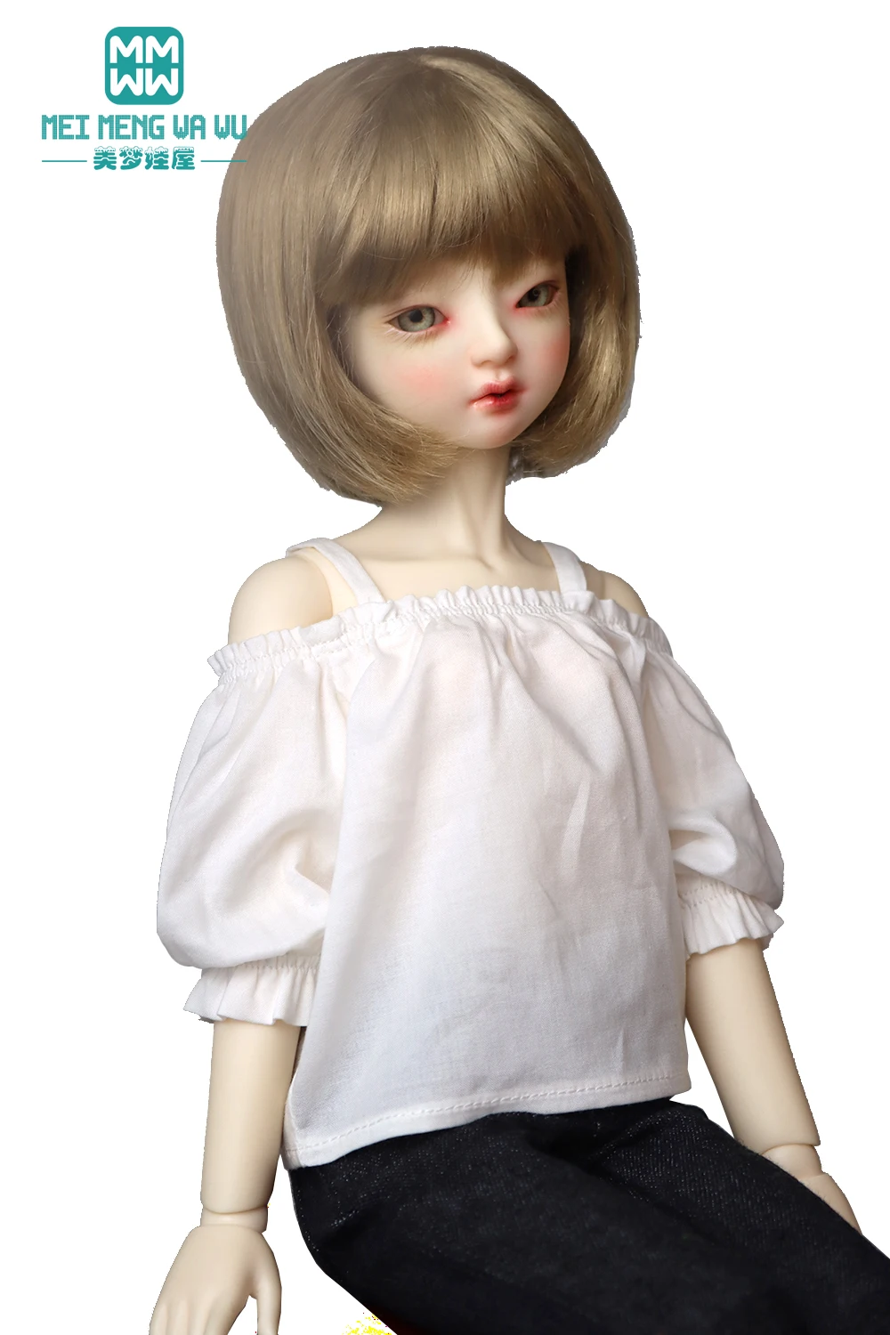 Clothes for doll fits 43cm 1/4 MSD BJD  Spherical joint doll Fashion camisole, denim shorts