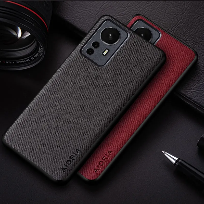 case for Xiaomi 12 12T Pro 12X 12 Lite Ultra coque fashion simple design lightweight solid color textile Leather Cover funda