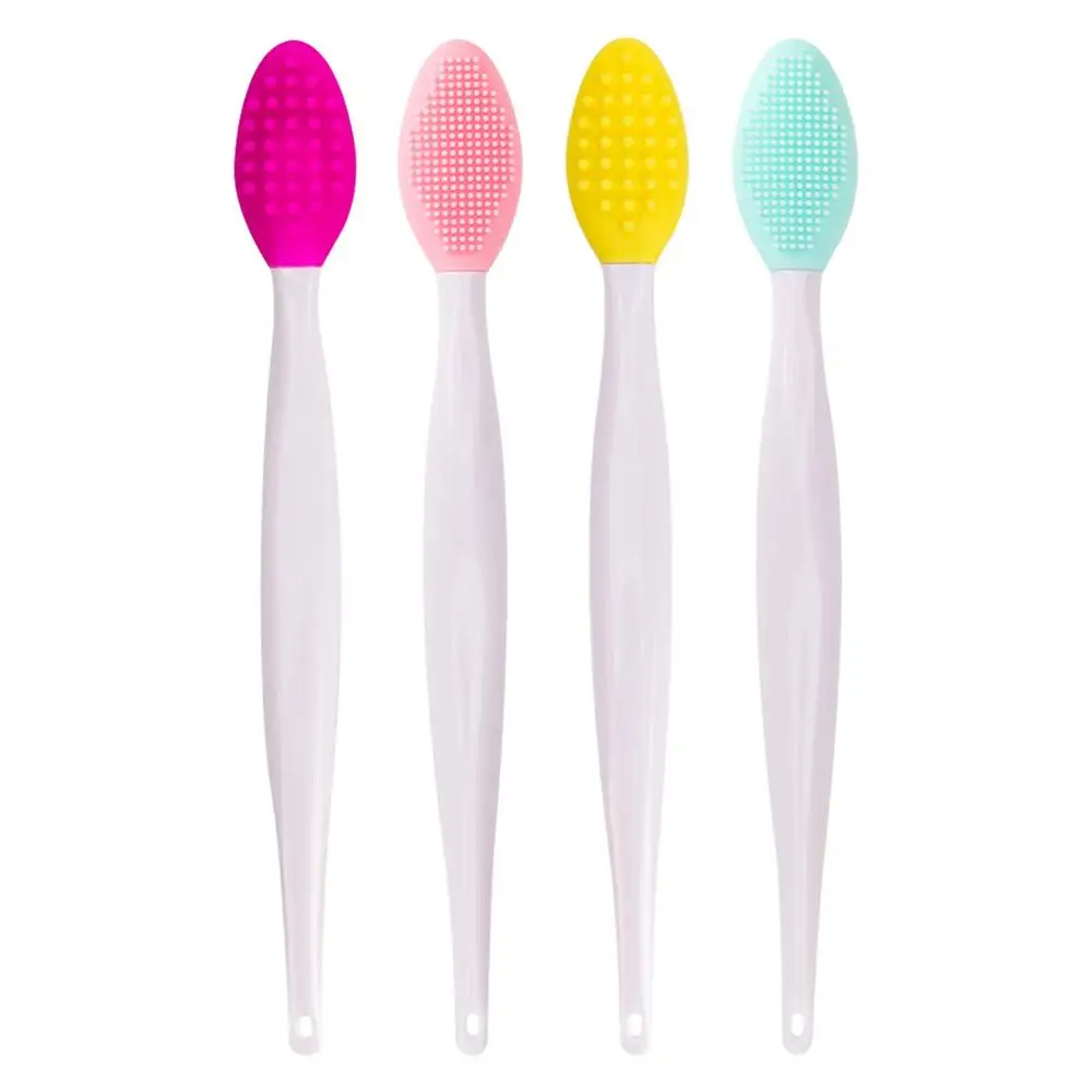 Silicone Exfoliating Lip Brush Tool Soft Blackhead Remover Double-Sided Wash Face Brush Face Scrub Washing Brush Makeup Tool