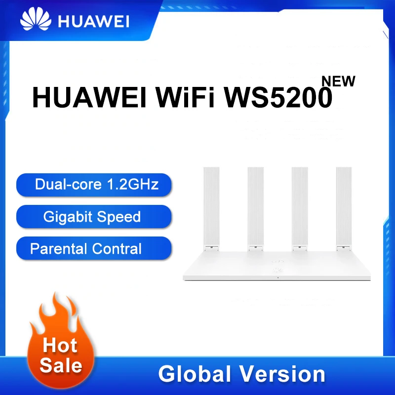 Versão Global Desbloqueado HUAWEI WS5200 TW Roteador Wifi Sem Fio 1200Mbps Dual Core Dual Band 2.4GHz 5GHz Roteador de Alta Velocidade Wi-Fi