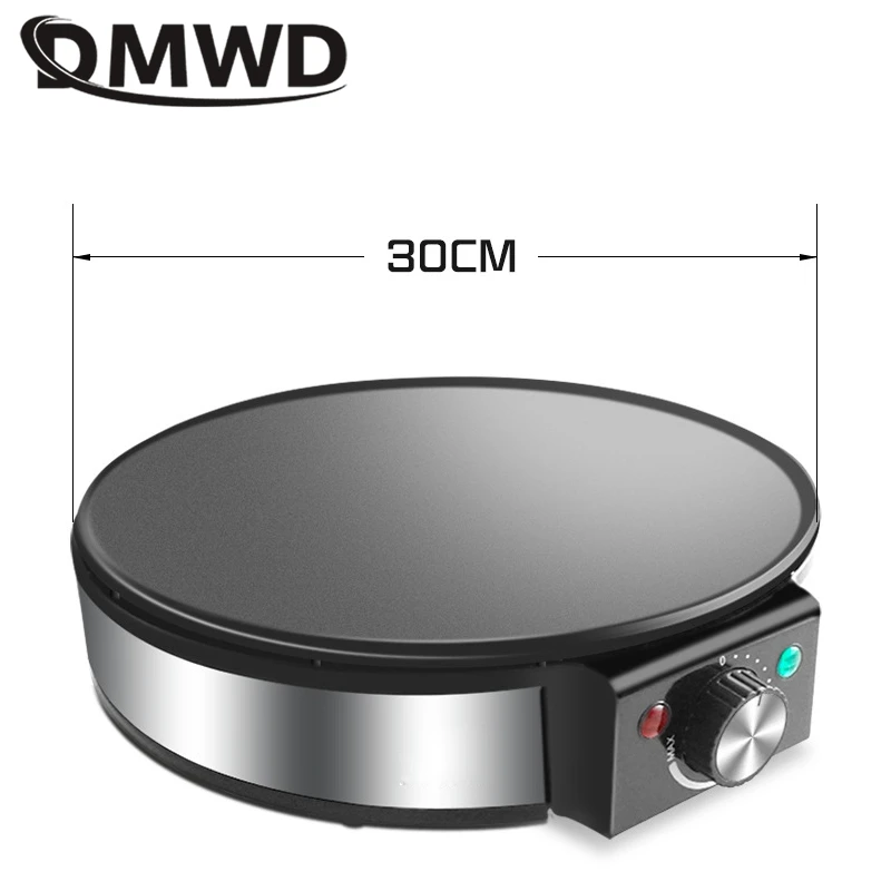 DMWD 220V 1200W wielofunkcyjny elektryczny patelnia 30CM średnica inteligentny naleśnik Muffin maszyna do pizzy narzędzie do grillowania dla 2-3 osób