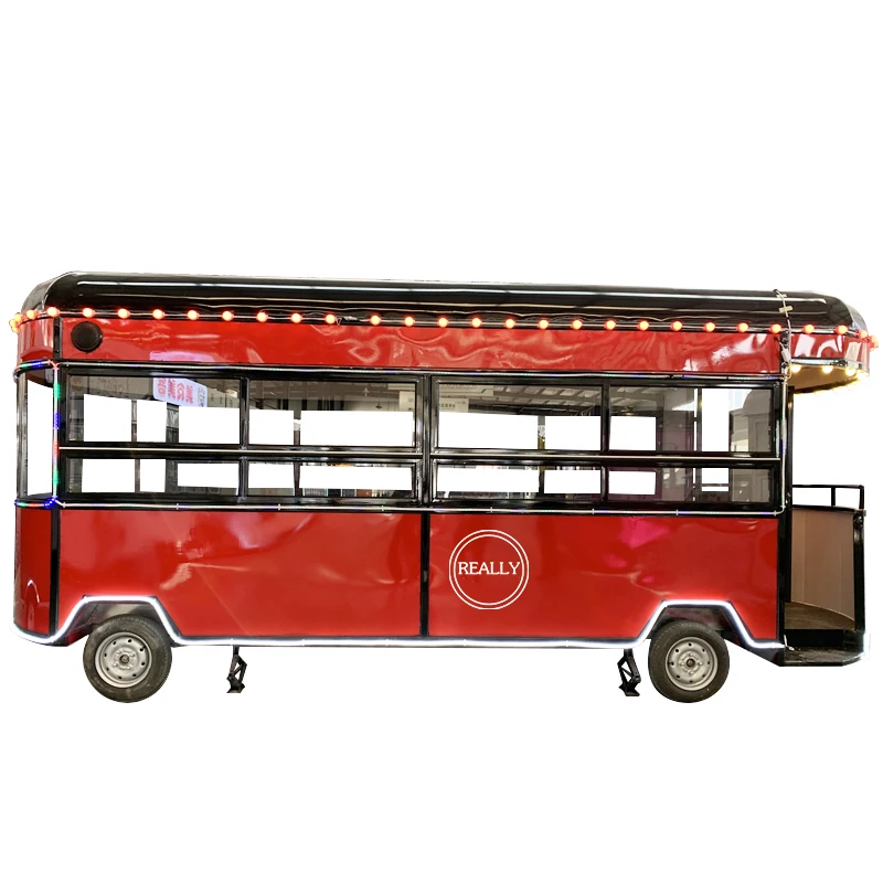 Food Truck Coffee Vending Panini Mobile Custom Big Size Snack Kitchen Trailer Cart With Lights Customized Color For Sale